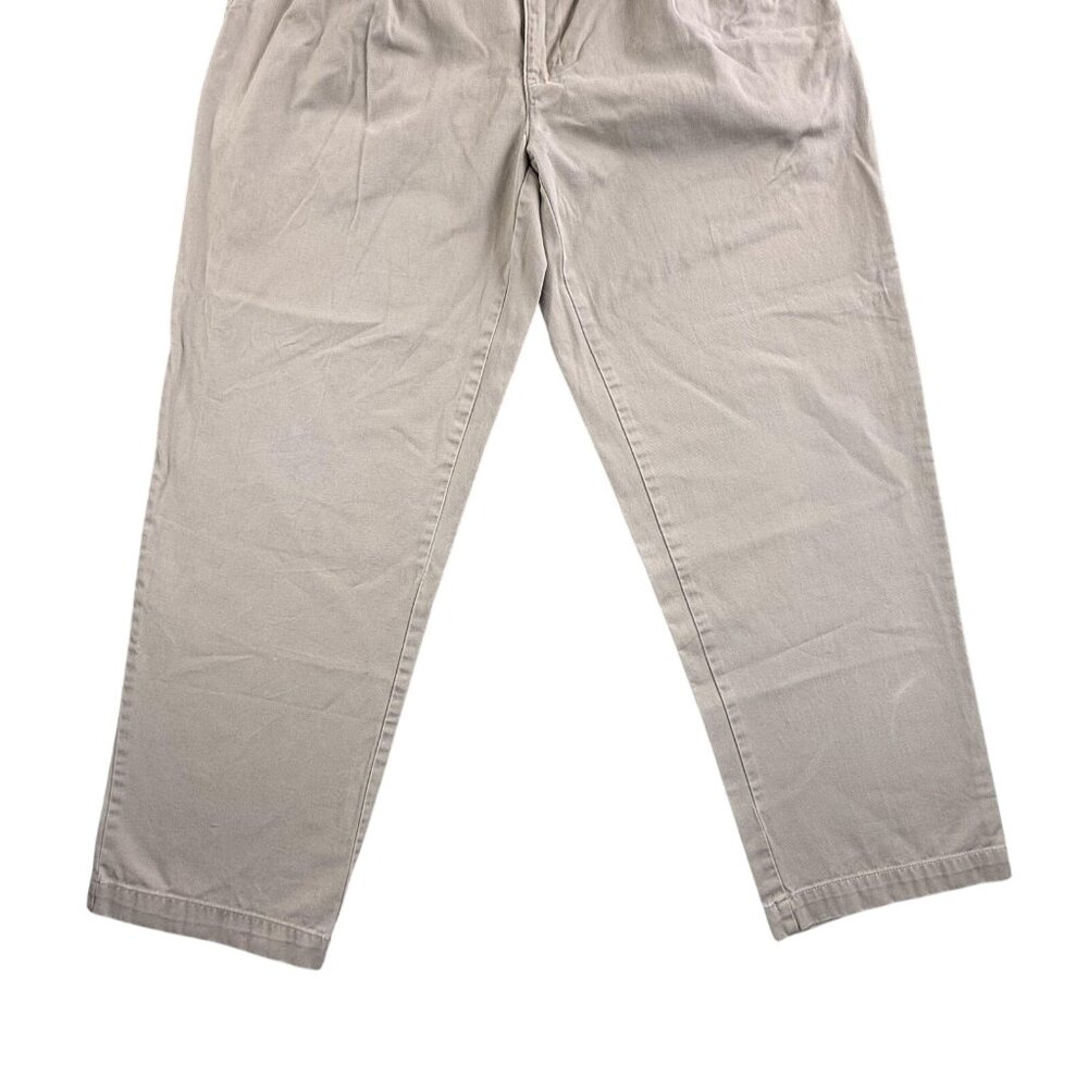 Vintage Polo Ralph Lauren Chino Pants Mens 35x33 Khaki Tan Andrew Pant Pleated - Picture 14 of 16